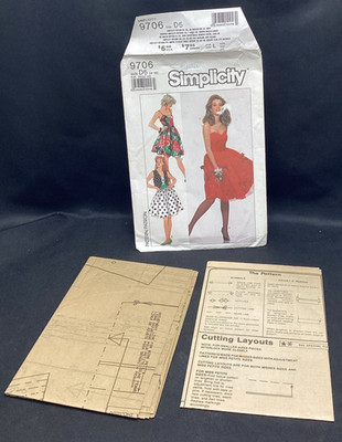 Vtg Sewing Pattern, Simplicty 9706, Dress, 4-12, Uncut - ships free