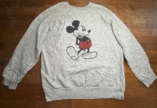 Vintage 1980s Disney Casuals Mickey Mouse Crewneck Sweatshirt Medium Gray 80s