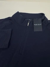 Peter Millar Excursionist Flex Performance Wool Pullover Sweater Navy XXL $200