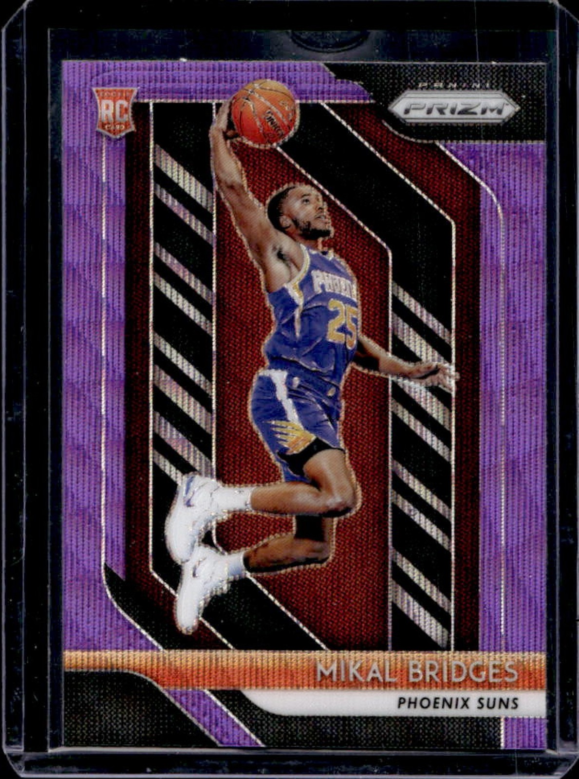 2018-19 Panini Prizm Mikal Bridges RC Prizm Purple Wave Rookie #289 Suns