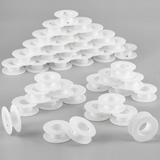 40 Pack Empty Plastic Spools for Storing Chains and Ribbons White Wire Weaving B