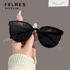 Women Round Simple Sunglasses Leisure Traveling Driving Large Frame Glasses New