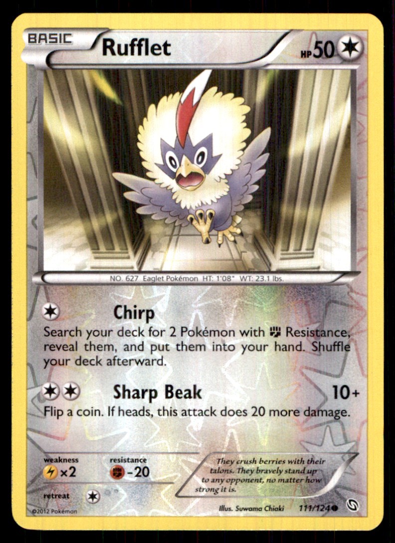 2012 Black & White - Dragons Exalted Reverse Holo Rufflet Basic/Common #111