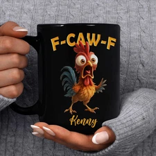 Funny F-Caw-F Chicken Mug, Funny Rooster Meme Coffee Mug,Funny Chicken Mug,Hilar