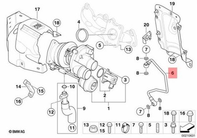 Aumzong 11657534454 Turbocharger Oil Feed Line Kit Compatible With 2007-2016 MINI Cooper Countryman Paceman S JCW R55 R56 R57 R58 R59 R60 R61 1.6L Replacement# 5801366 - View #9
