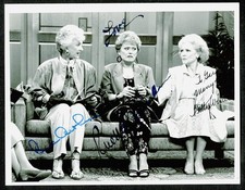 Rue McClanahan Betty White & Bea Arthur Signed 7x9 Golden Girls Photo SWAU Cert