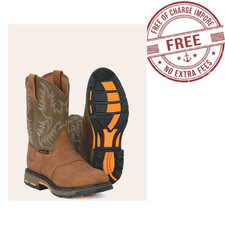 Ariat Men's WorkHog Aged Bark and Army Green Round Toe Work Boots NEW WITH BOX