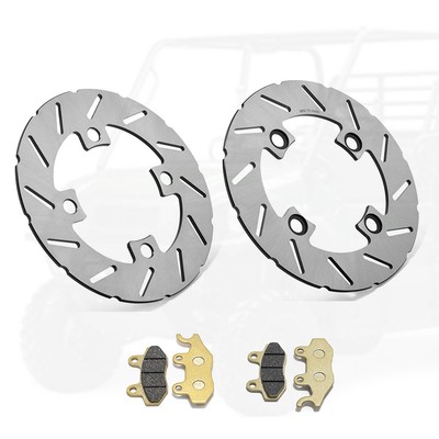 2 Front Brake Disc Rotors Pads For Kawasaki KAF820 KAF1000 Mule PRO FX DX 15-23