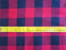 Super Snuggle Red  Black Plaid Flannel Fabric, Buffalo Checks, 2 yds x 43"