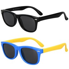 1/2/4/8/12/24pcs Kids Polarized Sunglasses, UV Protection Glasses Shades black