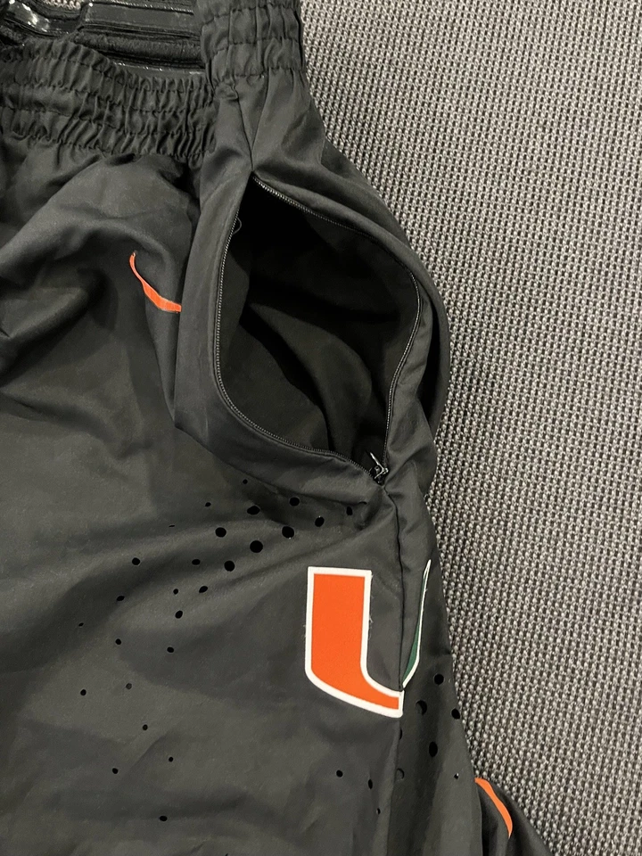 Miami Hurricanes Basketball Shorts Mens Black Nike Dri-Fit On Court Sewn - Image 3 of 4