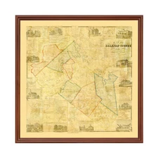 Old Map of Belknap County, NH 1859 - Vintage New Hampshire A
