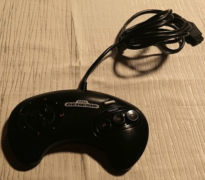 Sega Genesis Control Pad Controller Original In Schwarz