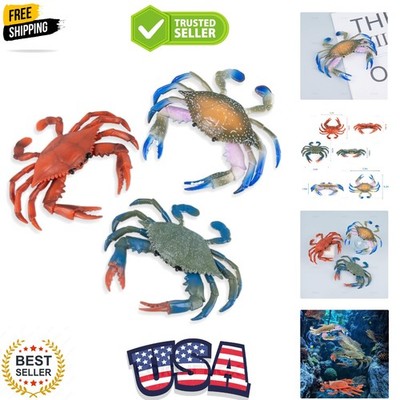 3 Pack Artificial Plastic Realistic Crab Decoration Simulated Sea Life Animal...