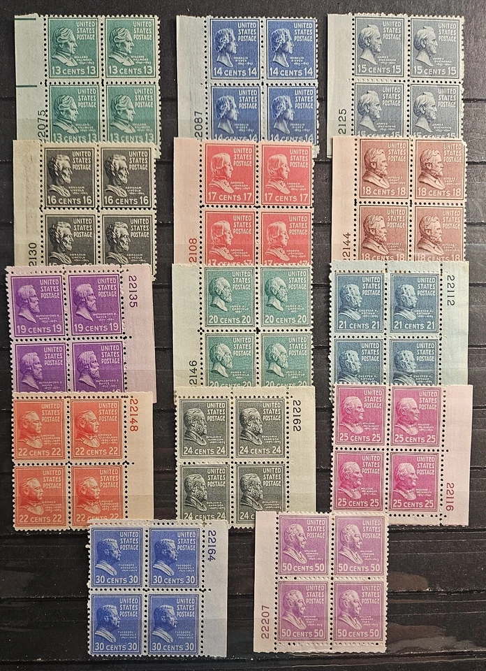 US Stamp Sc 803-83, Presidents, Plate Blk of 4, MLH F/VF CV$155.55 (510A87) - Image 3 of 3