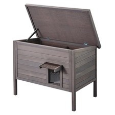 Outdoor Cat House Weatherproof Insulated Wooden Feral Kitty Shelter Multi Bed Bo