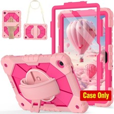 Rugged 360 Rotating Stand Case for Samsung Galaxy Tab A11 Plus 11 Inch, Pink