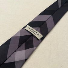 Burberry London Necktie Black Nova Check Used Gift Box Ready to Wear