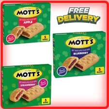Mott’s Soft Baked Fruit Filled Bars, Made with Real Fruit Snacks, 5 Ct, 6.55 oz