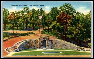 Postcard Soldiers' Monument, Fort Devens, Mass.   D112