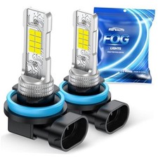 /H8 LED Fog Light Bulb, 10000 Lumens 6000K White Super Bright Compact H11
