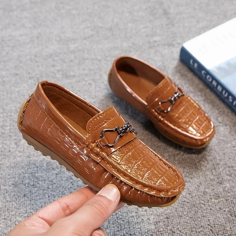 Fashion Boys Casual Shoes Round-toe Soft Comfortable Loafers Children Kids Flats - Image 3 of 4