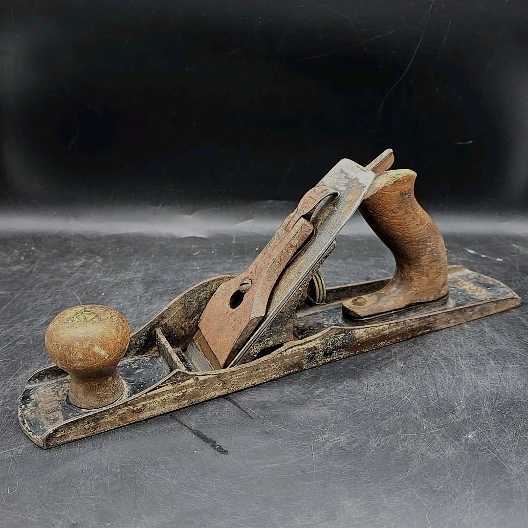 VINTAGE STANLEY BAILEY NO. 5 WOOD PLANE 1910 PATENT WOODWORKING TOOL