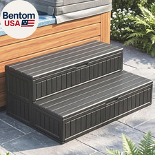 Hot Tub Steps with Storage Extra Wide, 2-Step Spa Stairs - Non-Slip Heavy Duty 5