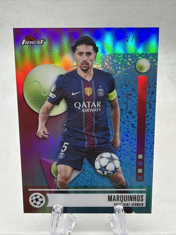 2026 Topps Finest Marquinhos Red Refractor /5 PSG 4/5 
