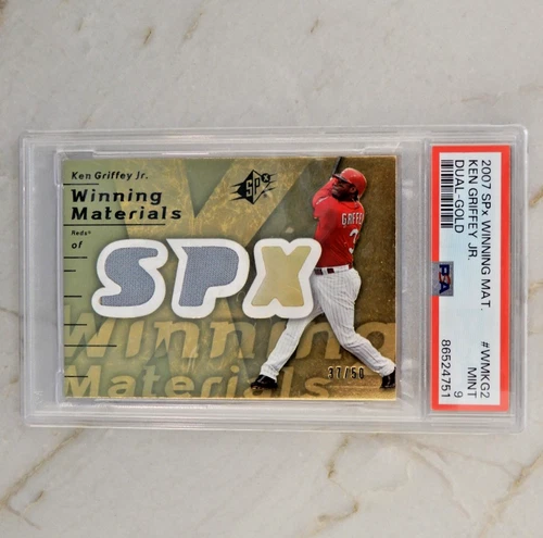 Ken Griffey Jr 2007 Upper Deck SPX Winning Materials #WM-KG2 GOLD!   /50  PSA 9