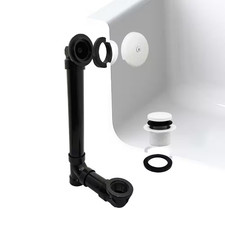 1-1/2 In. X 12 In. Bath Waste  Overflow with One-Hole Faceplate and Tip-Toe Dra
