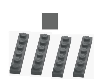 LEGO  4x Plate 1x6 Dark Stone Grey - Dark Grey - 4211056 - 3666 Plate