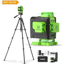 Laser Level Self-Leveling 4x360 Green Lines Tripod 60 In Tall Floor Tiling Wall