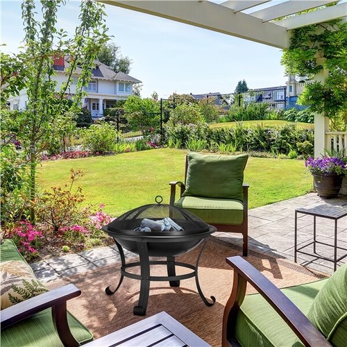 Feuerstelle mit Funkenschutz Garten Terrasse Feuerschale FirePit Outdoor Heizung - Bild 11 von 12