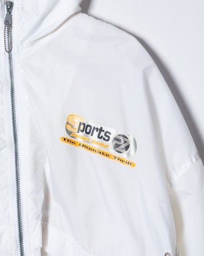 Vintage Y2K Point Zero Mens Large Windbreaker Jacket White Zip Up Coat - Picture 2 of 8