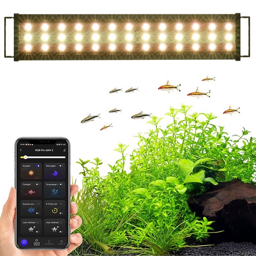 Smart APP dimmable LED Aquarium Light Full Spectrum Marine Lamp Fish