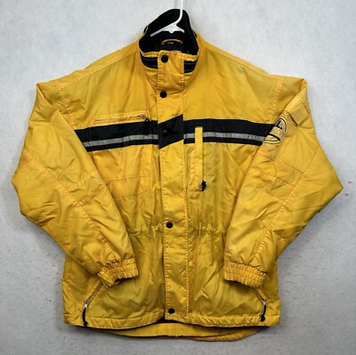 Vintage Zermatt Ski Snowboarding Men's Size M Yellow Jacket Full Zip Snap Button