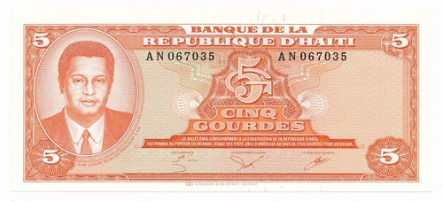 HAITI 5 Gourdes ND (1985) P. 241 /241a  ; Choice Unc Note - Foto 1 di 2