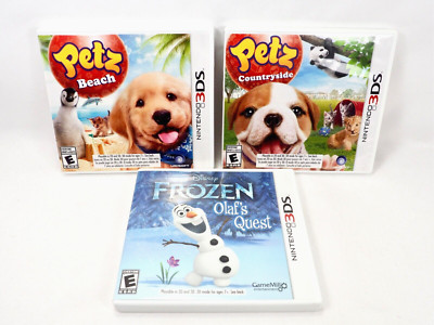 Nintendo 3DS Petz Beach & Countryside and Frozen Olaf s Quest Games 2014 & 2013