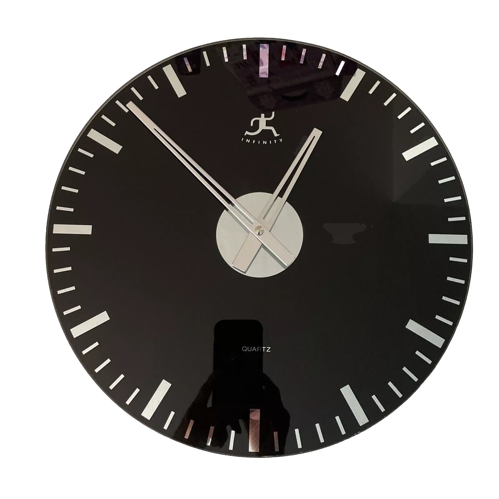 Infinity Vintage Instruments Wall Clock 14”X14”Mid-Century Black Silver