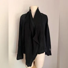 Ethereal by Paper Crane drape front denim moto jacket sz small