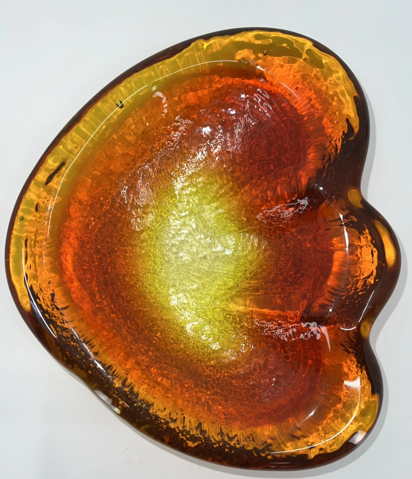 VTG BLENKO BEAR CLAW GLASS ASH TRAY DISH BOOMERANG ATOMIC MCM FREEFORM AMOEBA