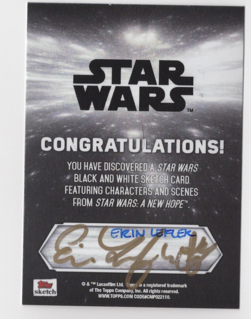Greedo Topps Star Wars A New Hope Black & White Sketch Card