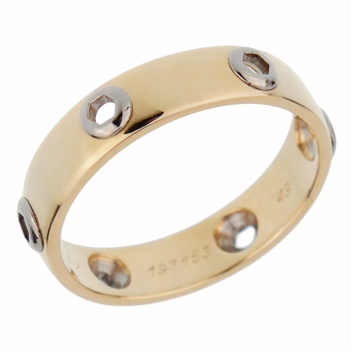 Cartier Love Series Yellow Gold Band Ring Size 4 3 4 18k White