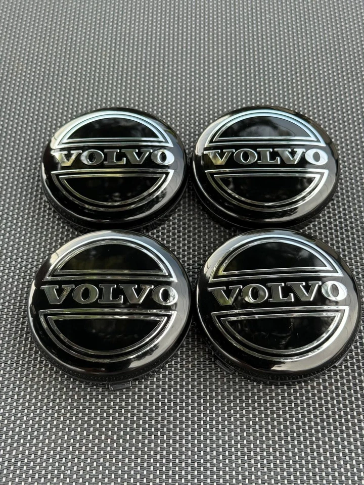 VOLVO 4X  BLACK Hub Caps 64mm/2.51in S60 V70/XC70 S80 XC90 C70... - Image 2 of 4