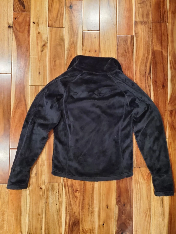 OBERMEYER Vellón Peludo 1/4 Cremallera Niña’s M Abrigo Negro Nieve Esquí Suave Calor Foto 2 de 4