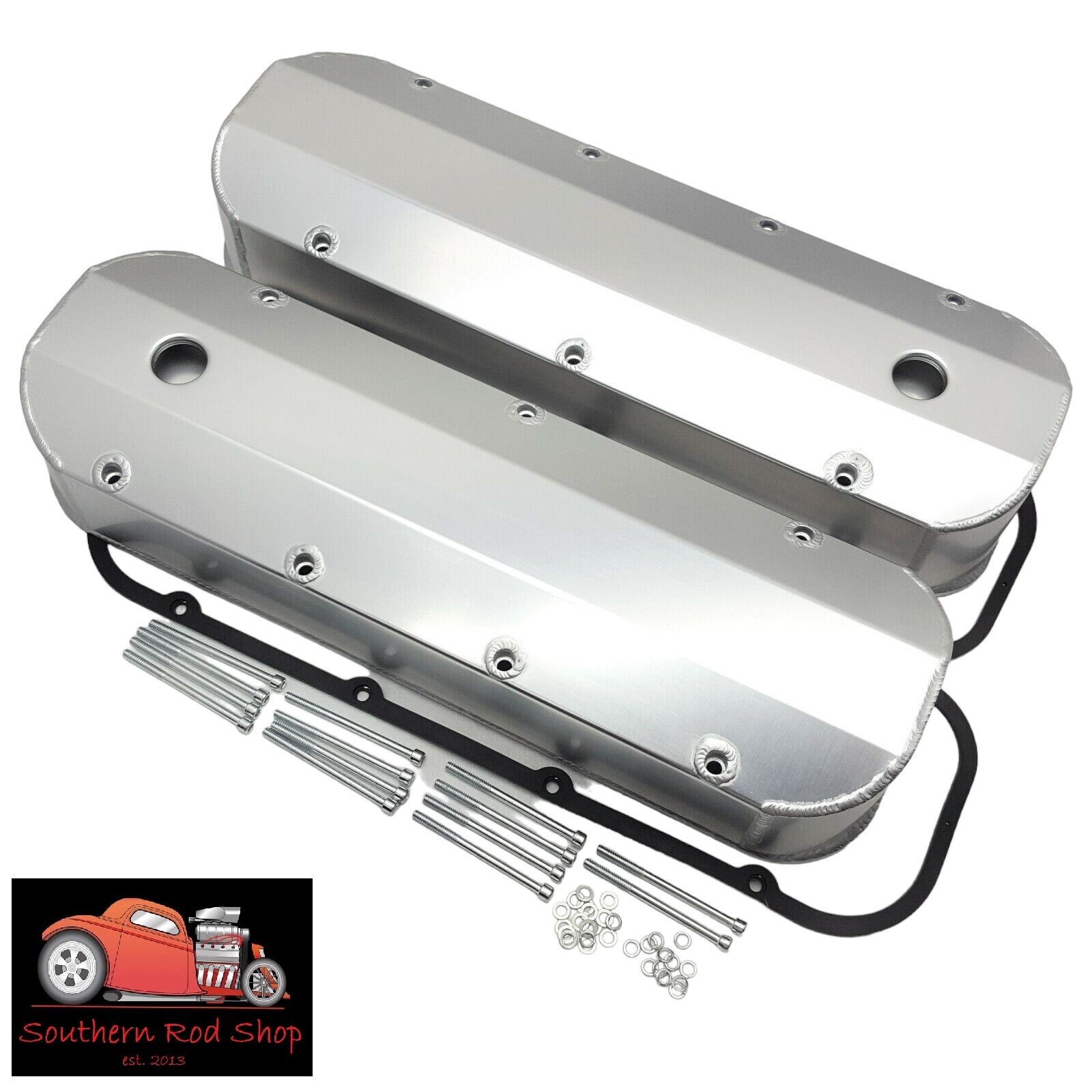 Big Block Chevy Satin Aluminum Fabricated Valve Covers BBC 396 427 454 Gaskets