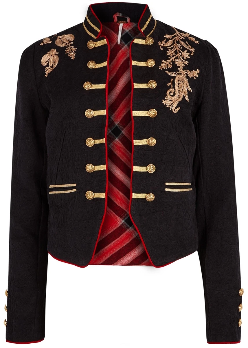 Lauren embroidered cotton band jacket sales