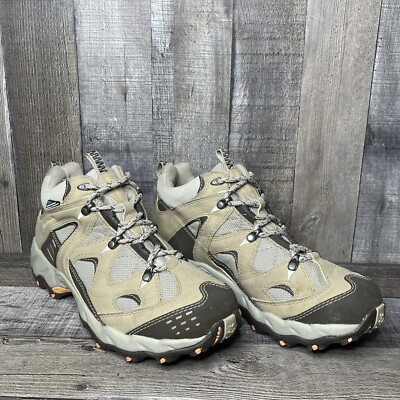 Womens Columbia Pagora Mid Omni-Tech Beige Athletic Hiking Boots Shoes Size 