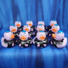 One Dozen 12 Purple Bleary Eyed Zombie Apocalypse Halloween Rubber Ducks NEW